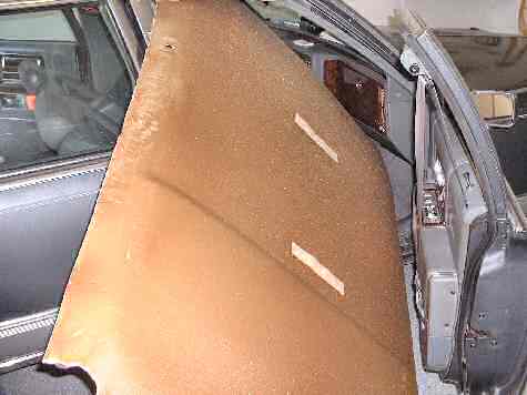 91 Cadillac Fleetwood Headliner removed from car