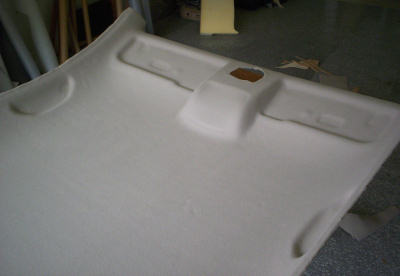 newly recovered vw beetle headliner board